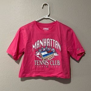 NWT Manhattan Tennis Club Cotton Coupe Écourtée Tommy Crop Top XS